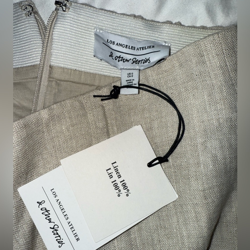 & Other Stories Structured High Waist Linen Skirt - Picture 7 of 7